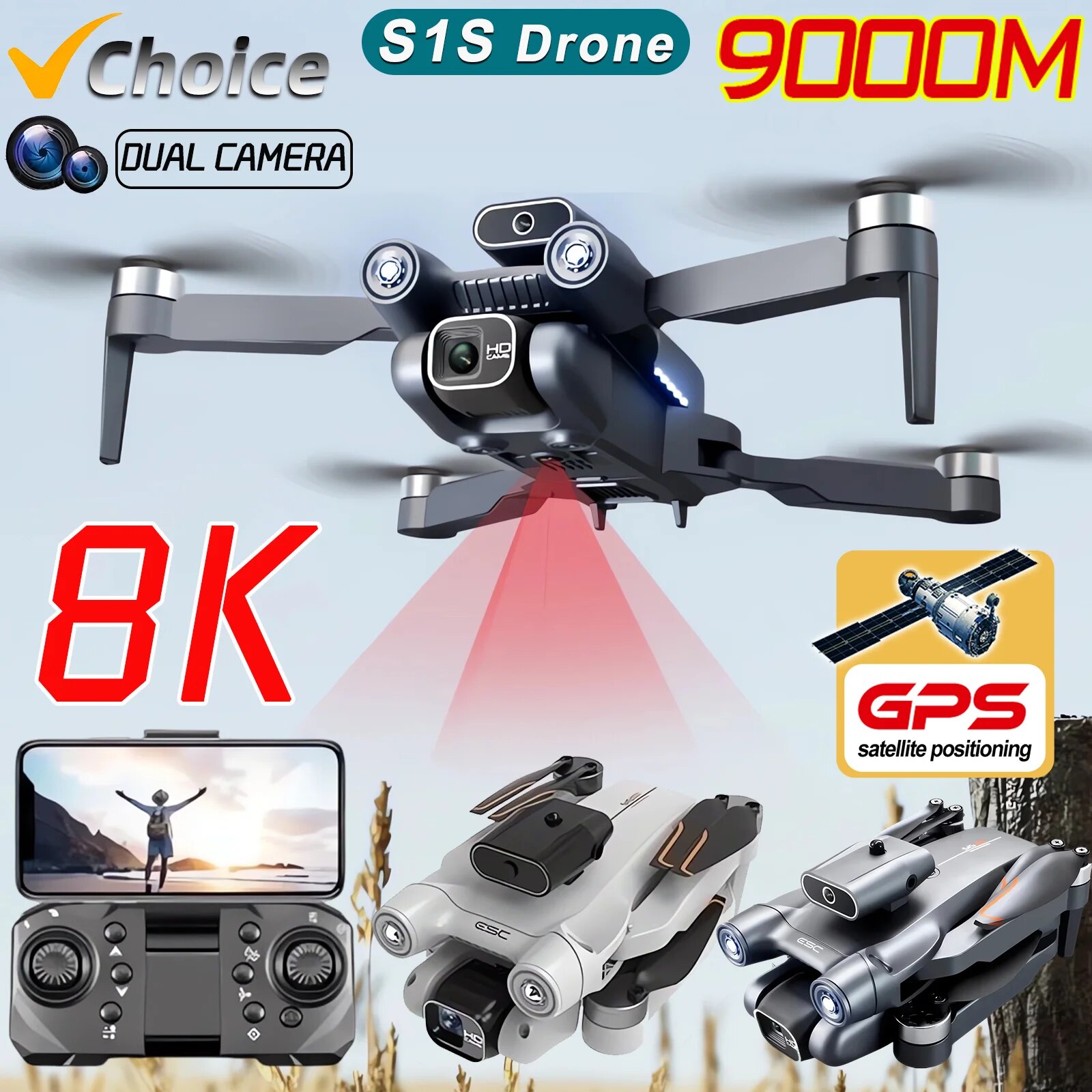 Drone S1S Rc Quadcopter - S1S Drone 5G Wifi 4K Professional