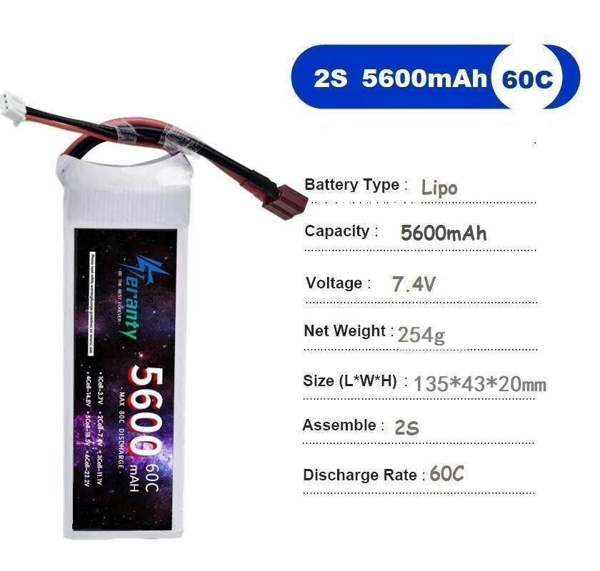 TERANTY 5600MAH 60C 2S 3S 4S 6 - Rc Drift Car Kit review and price